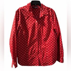 Jones New York Red Patterned Shirt